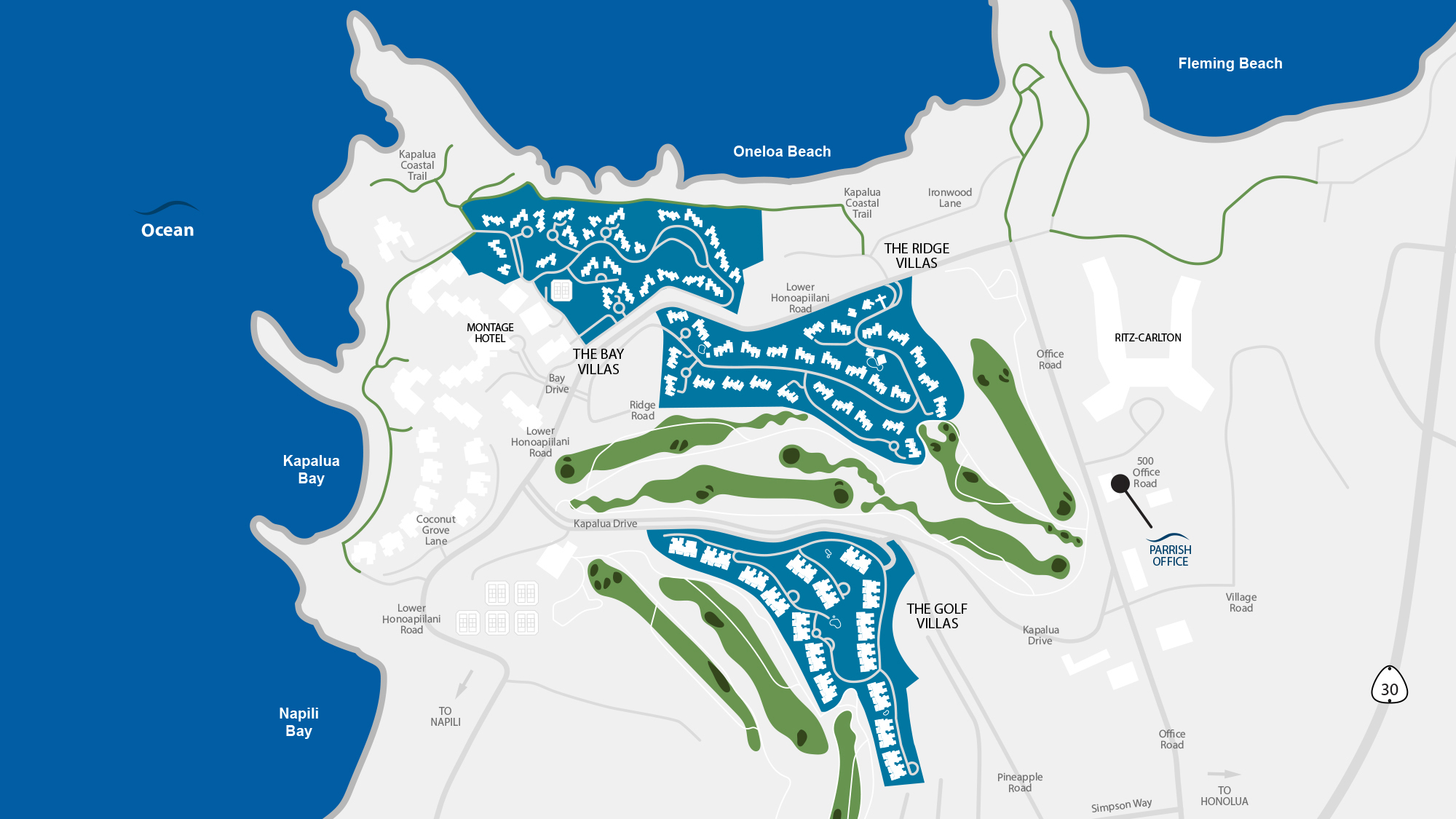 Kapalua Resort Map - Parrish Maui