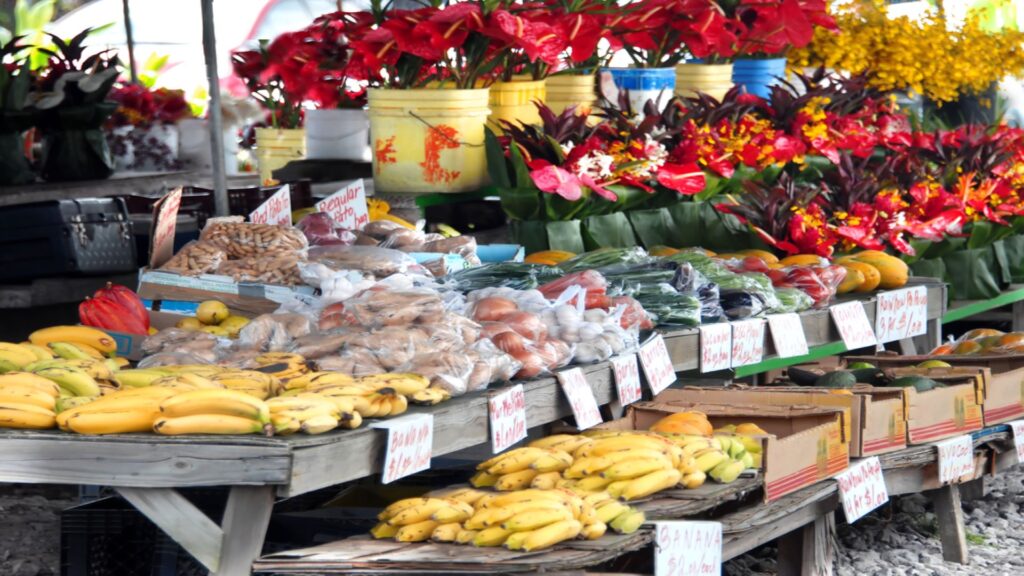 Fresh produce at one of the farmer's markets in Maui