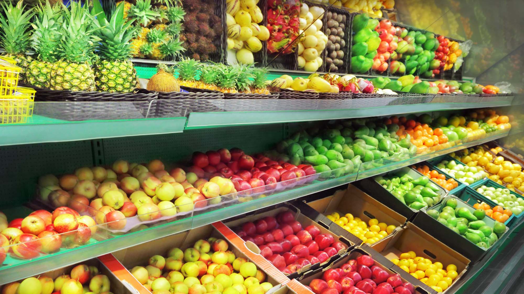 The produce aisle at a grocery store in Kapalua