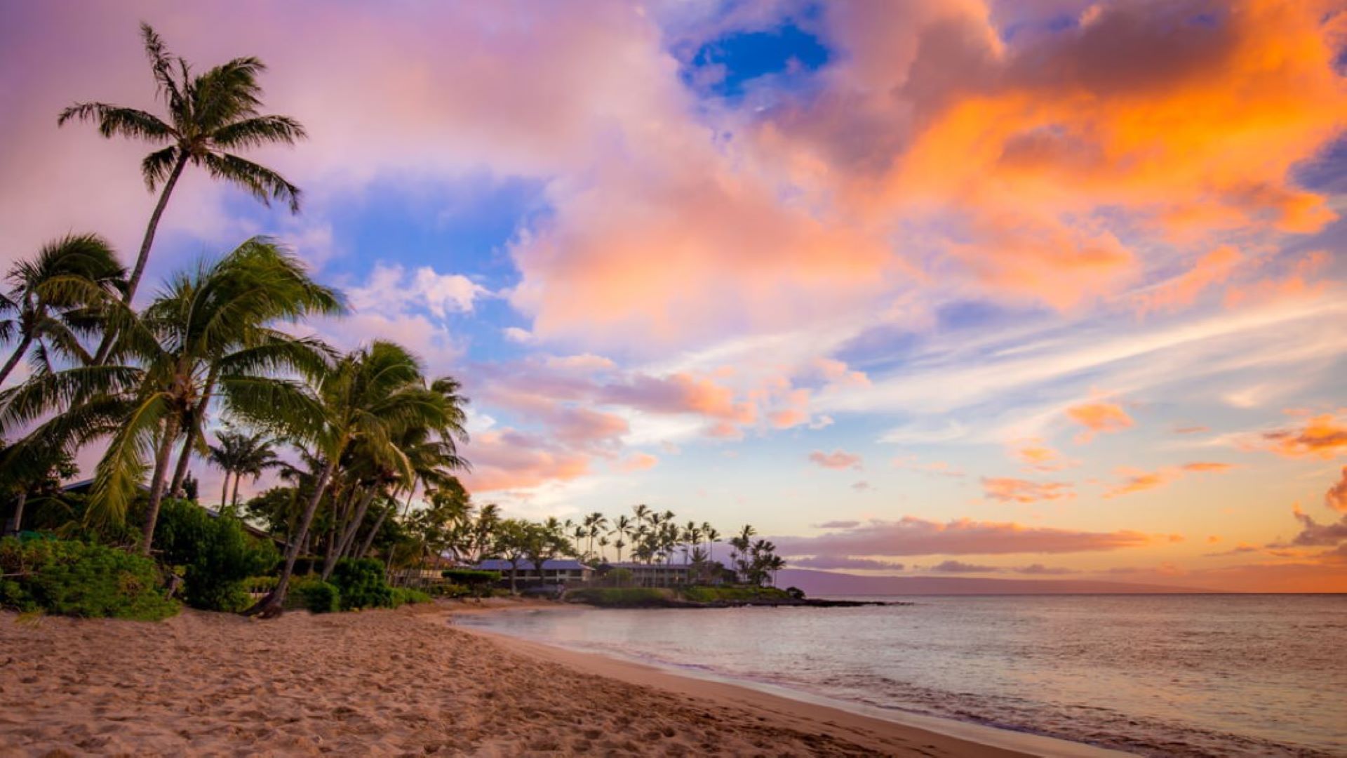 A view of a beach in Maui in winter
