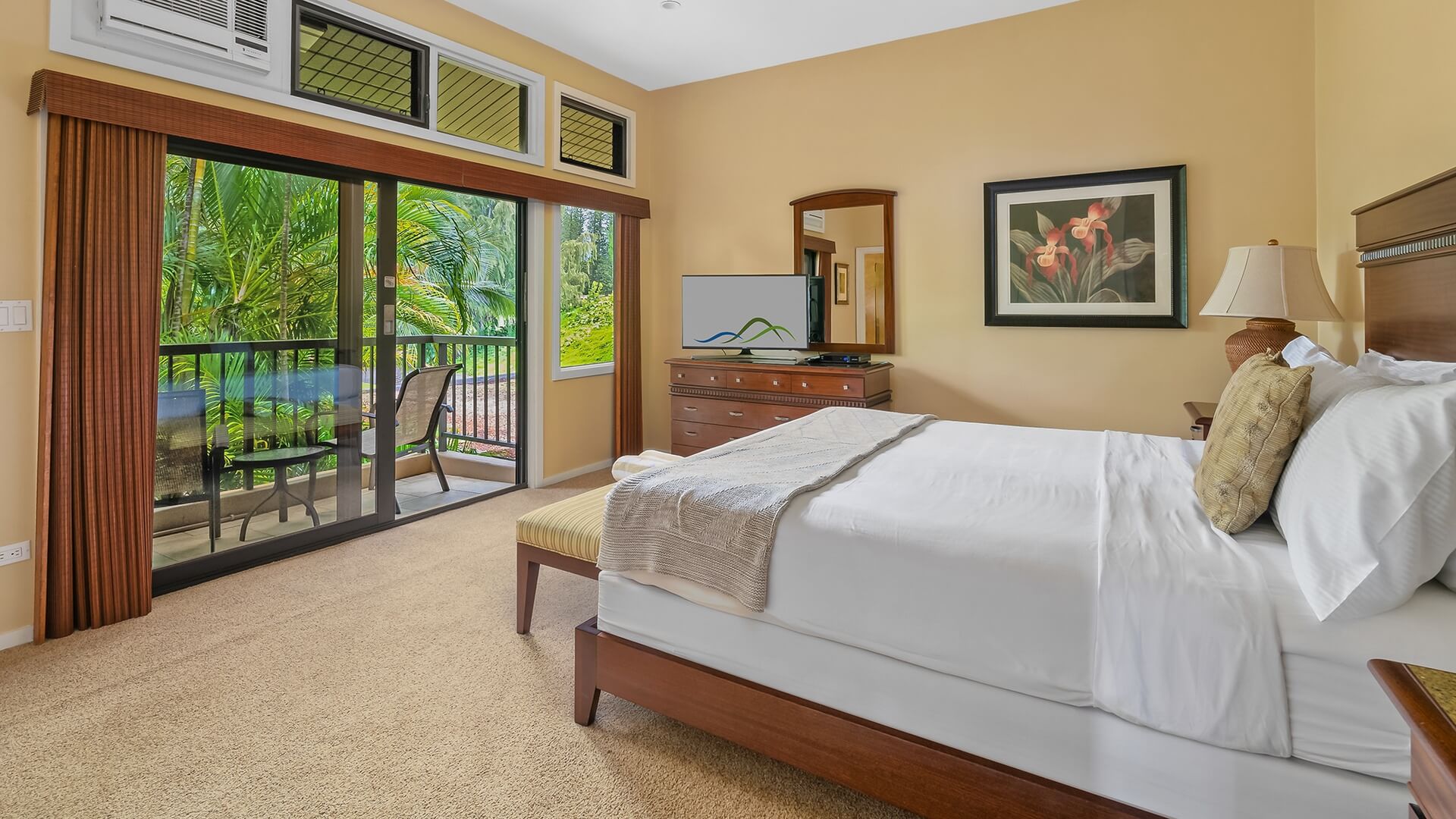 The master bedroom suite at Kapalua Ridge Villa 1721