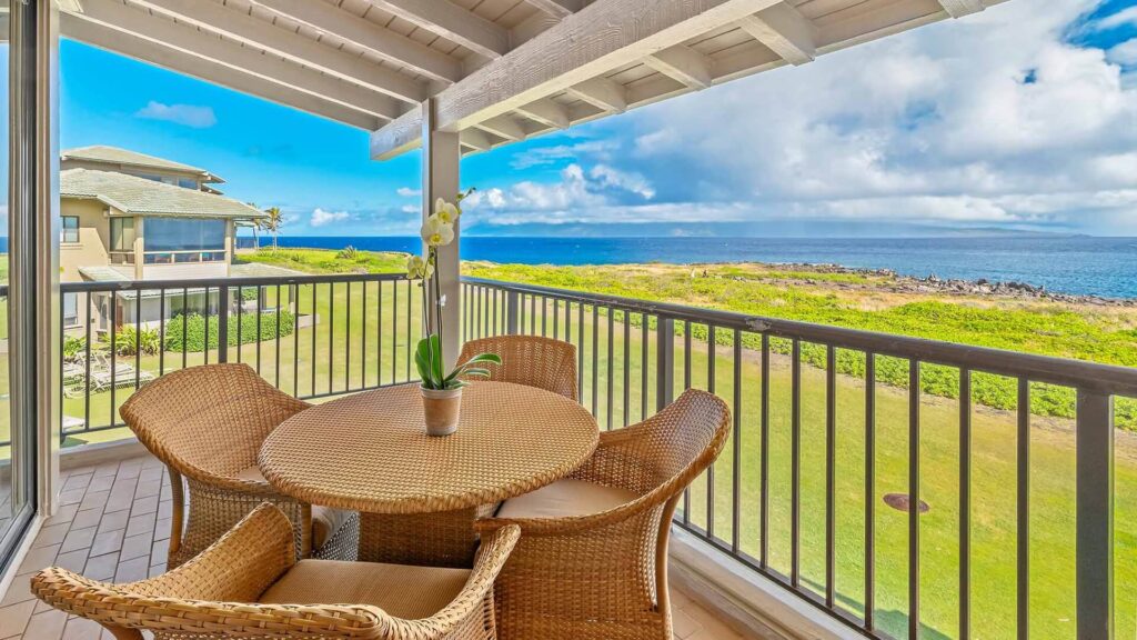 The ocean view from the lanai at Kapalua Bay Villa 35B2
