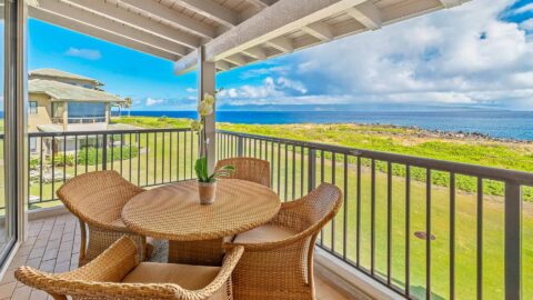 The ocean view from the lanai at Kapalua Bay Villa 35B2