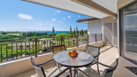 The ocean view from the lanai of Kapalua Golf Villa 19V