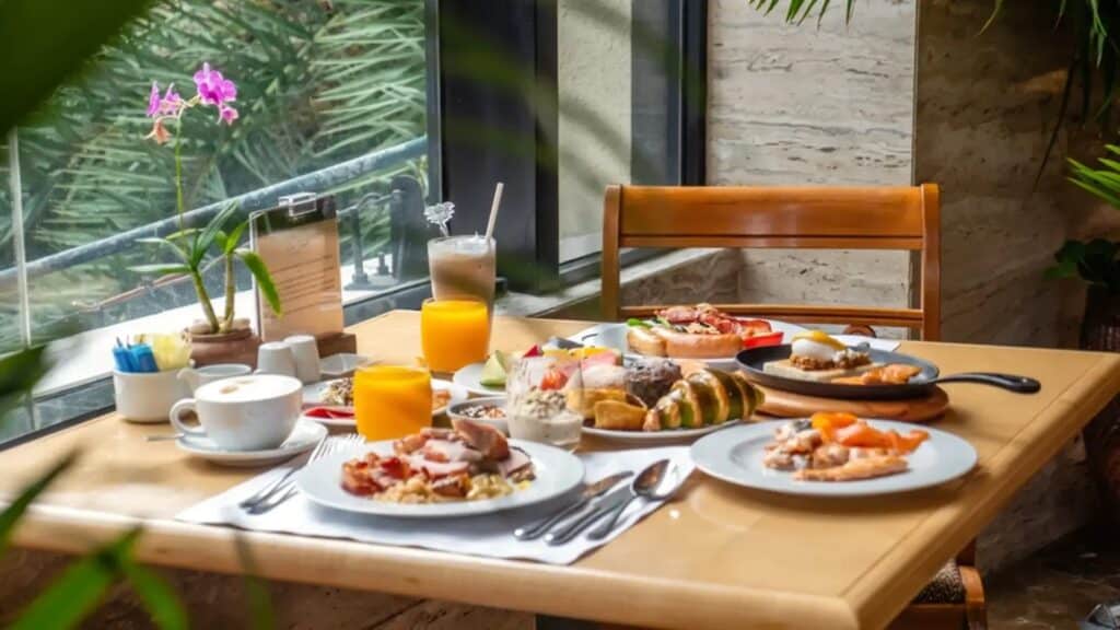 A brunch spread at a Maui restaurant