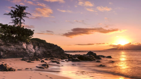 A beautiful sunset at a Maui beach