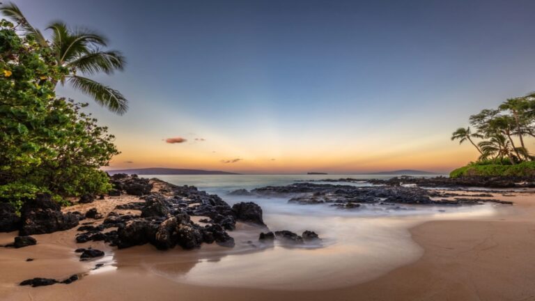 Secret Cove Beach in Maui at sunset