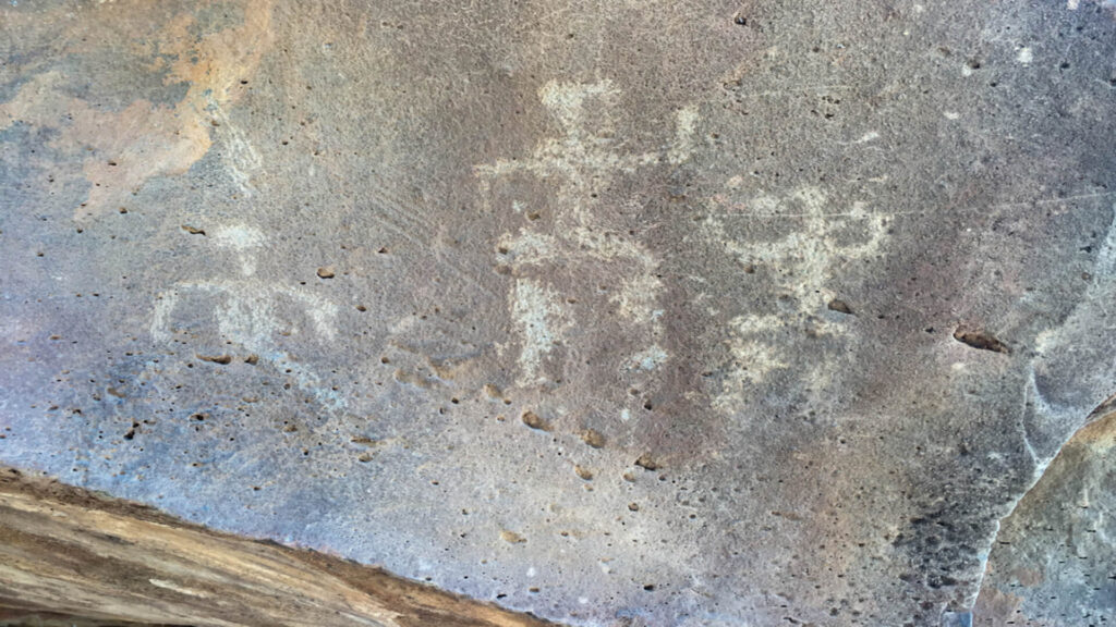 Carvings of Ancient Hawaiians at the Olowalu Petroglyphs on Maui