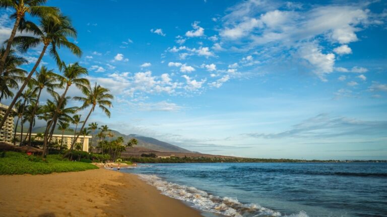 The golden sands of Wailea Beach and the beautiful coastline